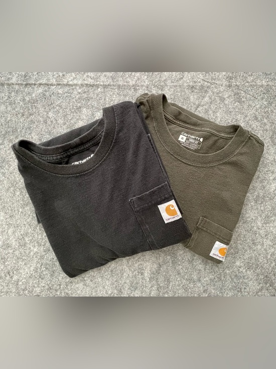 Carhartt Other - Carhartt Shirt Mens XL‎ Lot Of 2 Black Olive Loose Fit Workwear Heavyweight K87